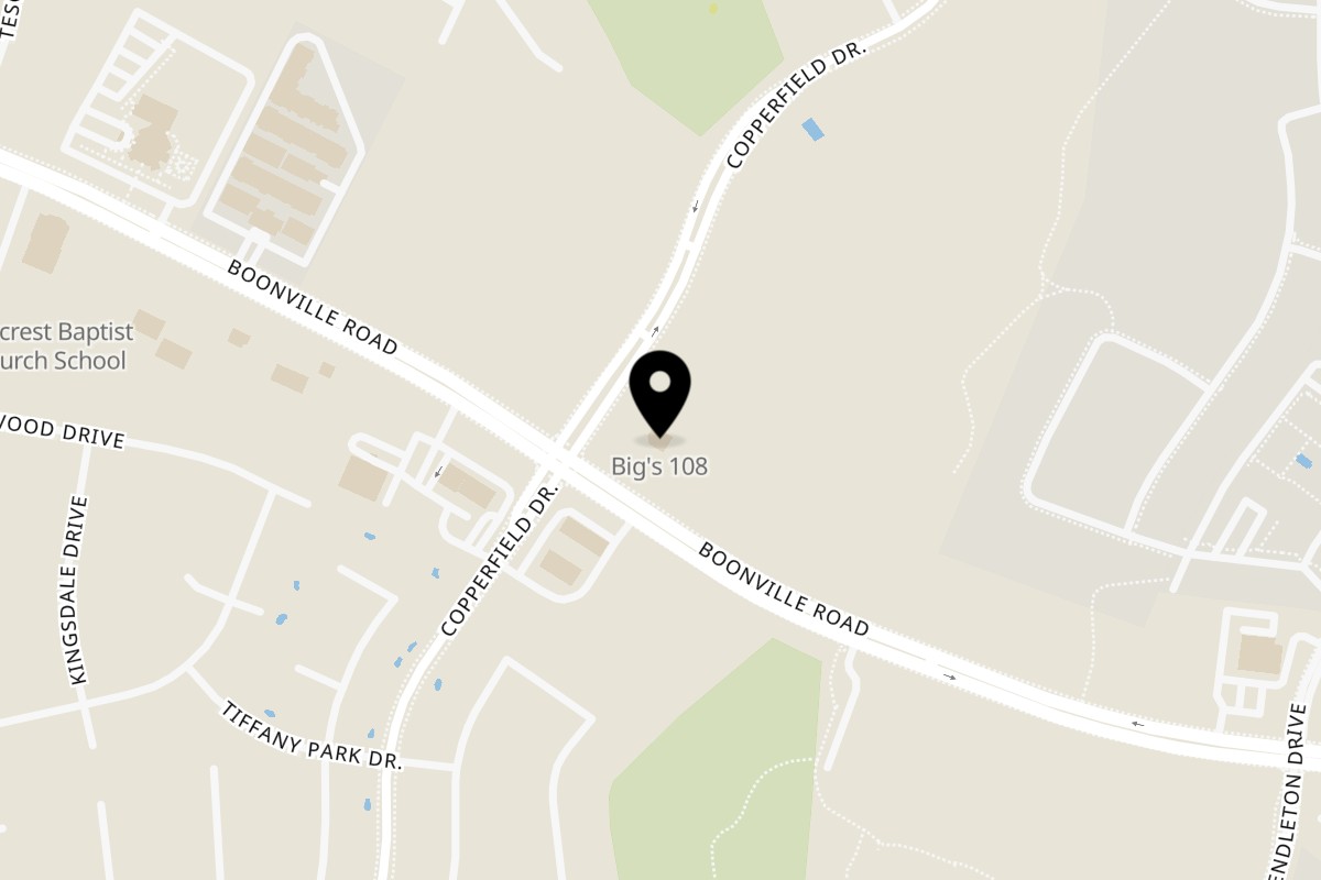 Map showing the location of Baked or Fried Baked or Fried - Bryan on 4301 Boonville Rd in Bryan